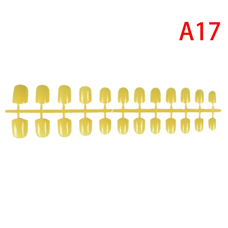17 31 цвет, 24 шт., короткие накладные ногти, искусственные ногти ABS, накладные ногти, прессованные короткие круглые украшения для ногтей - Цвет: 17