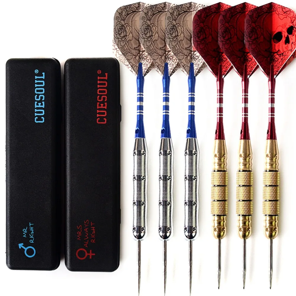 

CUESOUL 6 Pcs 22g/24g Couples Package Steel Tip Darts,2 Set