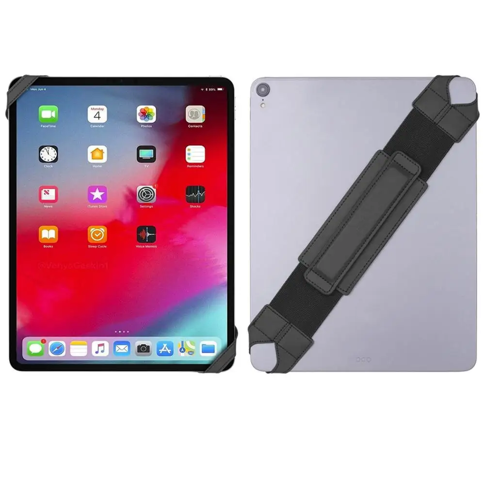 Black JOYLINK универсальный планшет ремешок держатель для iPad Pro 12,9 дюйма 360 градусов поворотный кожаный ручка с эластичным поясом - Цвет: Black