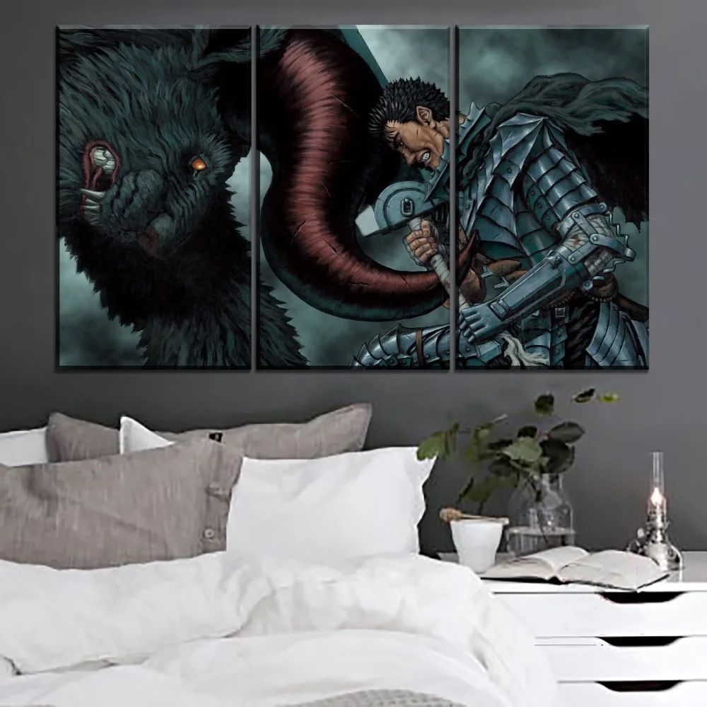 Современная живопись на холсте для домашнего декора с принтом Anime Berserk воин Wall Art 5