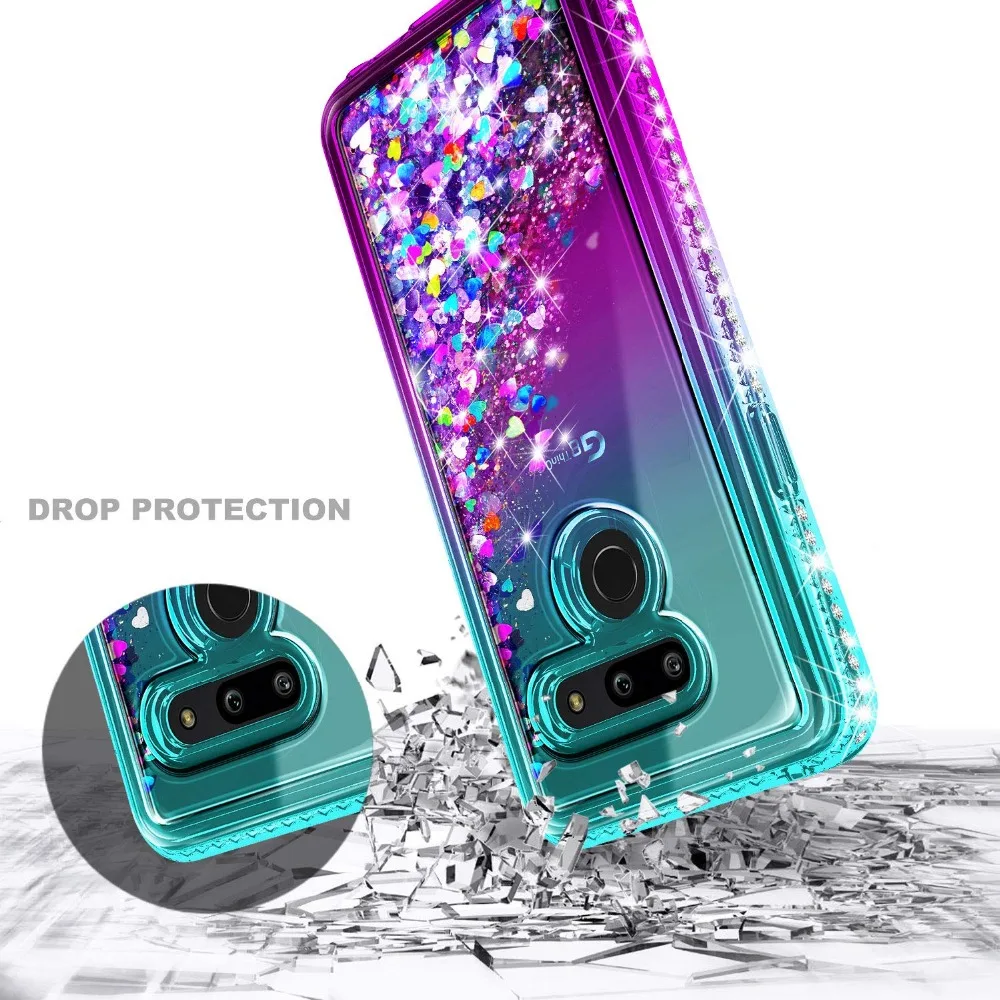 Для LG G8 чехол thinq прекрасный зыбучий песок Блестящий Алмазный жесткий прозрачный