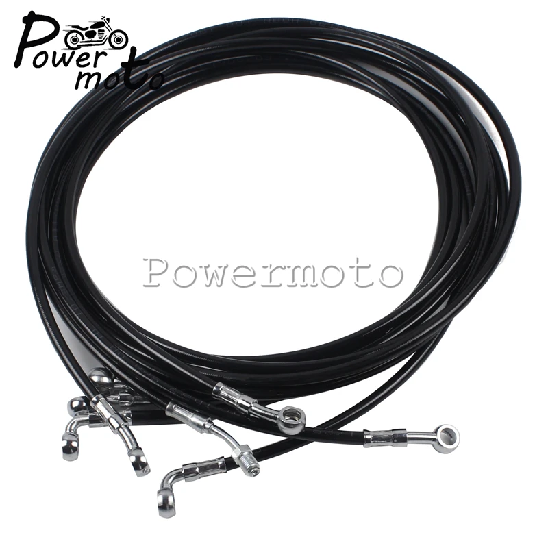 Мотоциклетный 10-12 &quotнержавеющий черный руль APE Cable комплект тормозной линии для