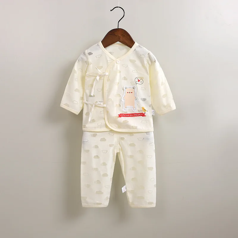 Summer Newborn Girl Boy Bamboo Fiber Sleeper Button O-neck Unisex Clothing set Full Sleeve Infant Clothes 0-3 M Premature Baby |