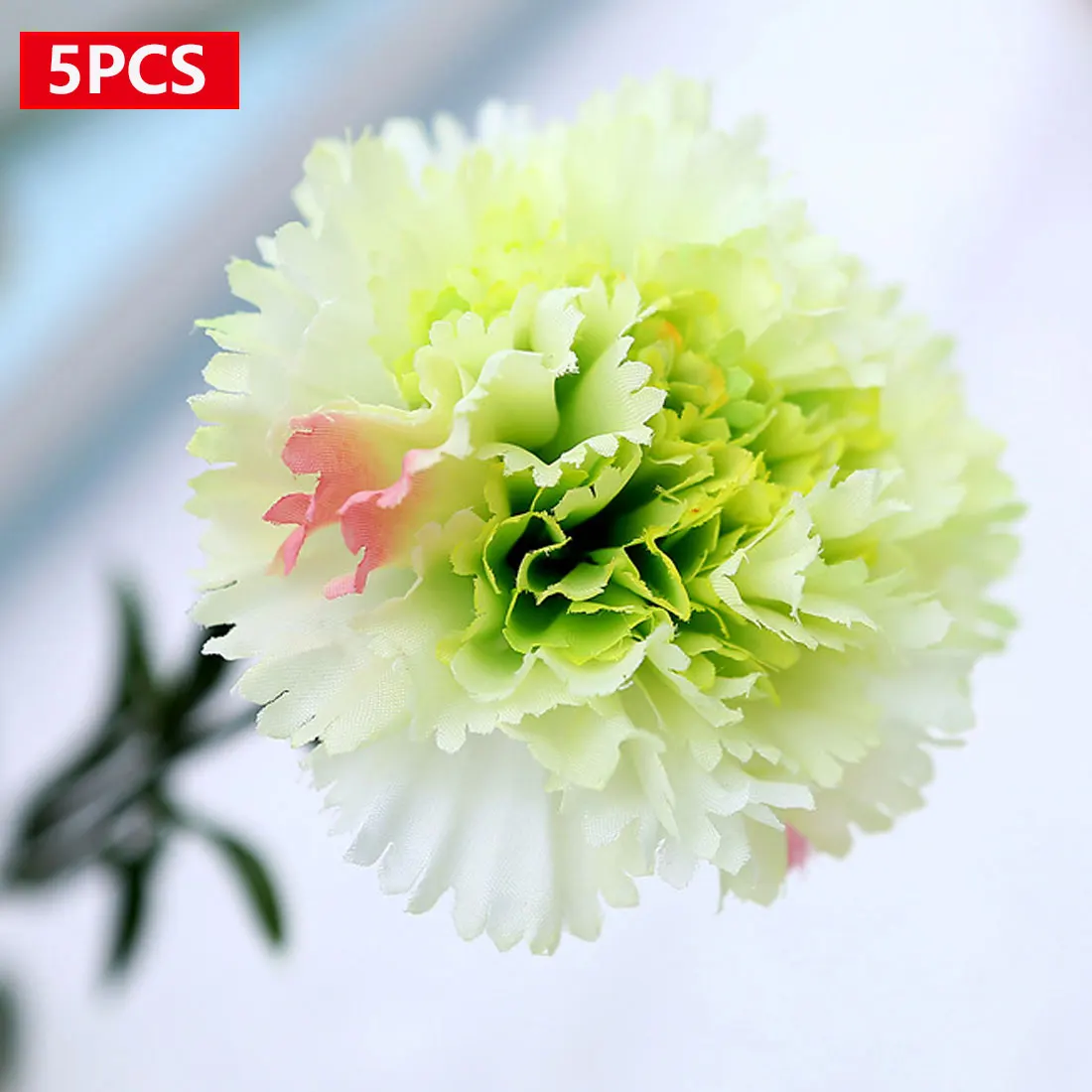 Green 5pcs Искусственные цветы 10, 5, 1 шт./лот, около 9 см, искусственные гвоздики, украшение для дома ручной работы, вечерние венки - Цвет: Green 5pcs