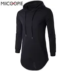 Мужская футболка с длинным рукавом, облегающая хлопковая длинная футболка с капюшоном, Мужская модная брендовая однотонная мужская футболка, пуловер, мужская повседневная футболка, уличная одежда