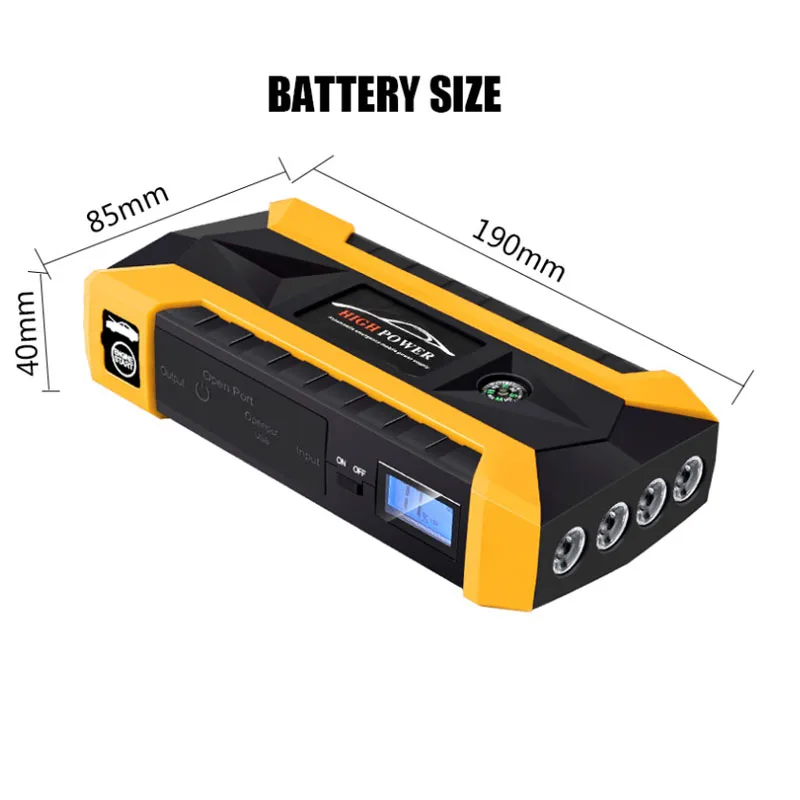 26000mAh 12V 600A Портативное аварийное зарядное устройство для автомобильного аккумулятора зарядное устройство пусковое устройство запуск автомобиля