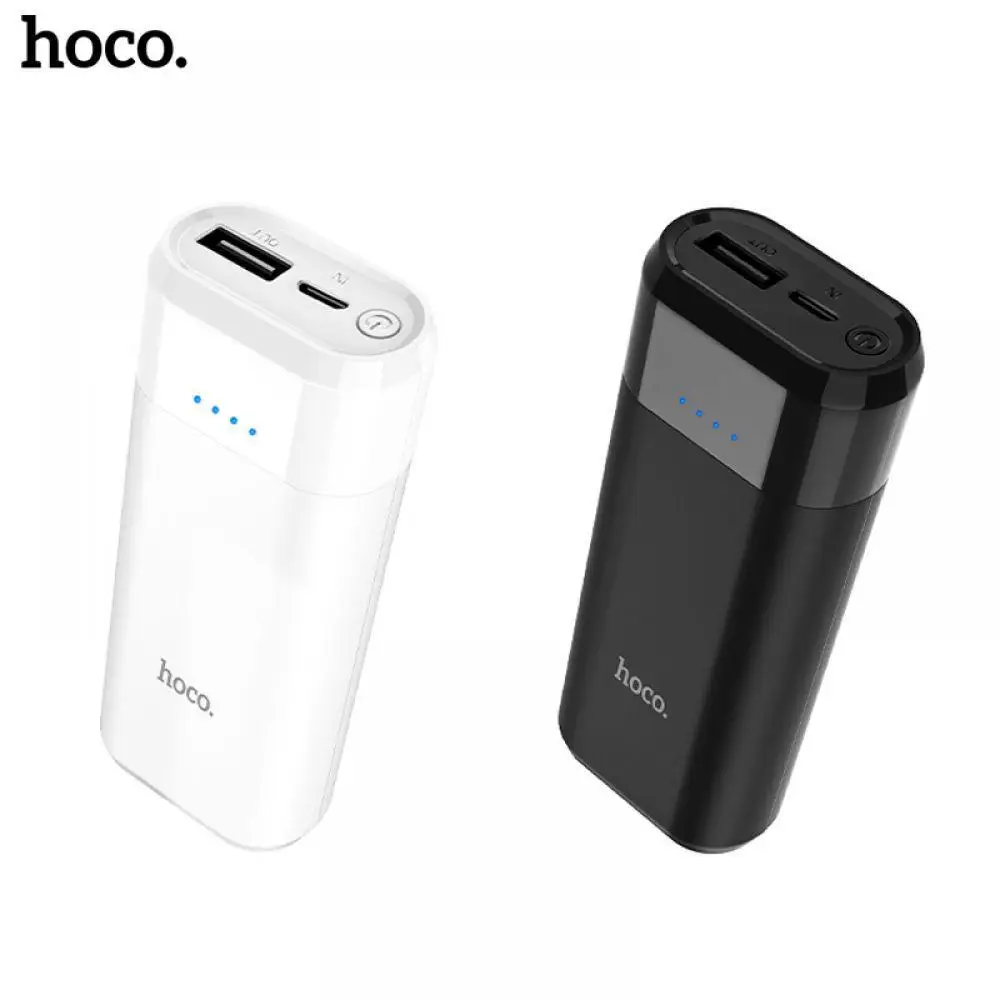 Портативное зарядное устройство HOCO 5200 мАч Mini USB LED 18650 литиевая Внешняя батарея