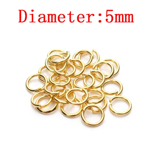 Gold 5mm LOULEUR 200 шт./лот розового цвета: золотистый, серебристый цвет открыт соединительные кольца 3/4/5/6/7/8/10 мм Разделение кольца Разъемы для ювелирных изделий, украшения своими руками - Цвет: Gold 5mm