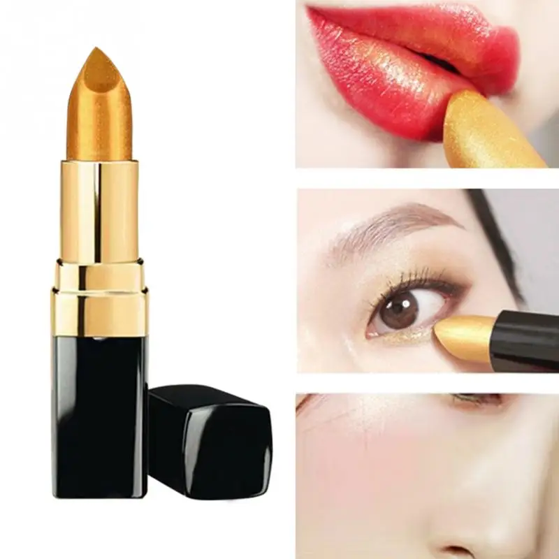 Полезные Увлажняющий блеск для губ Очаровательная помада Долгое Shimmer золотой