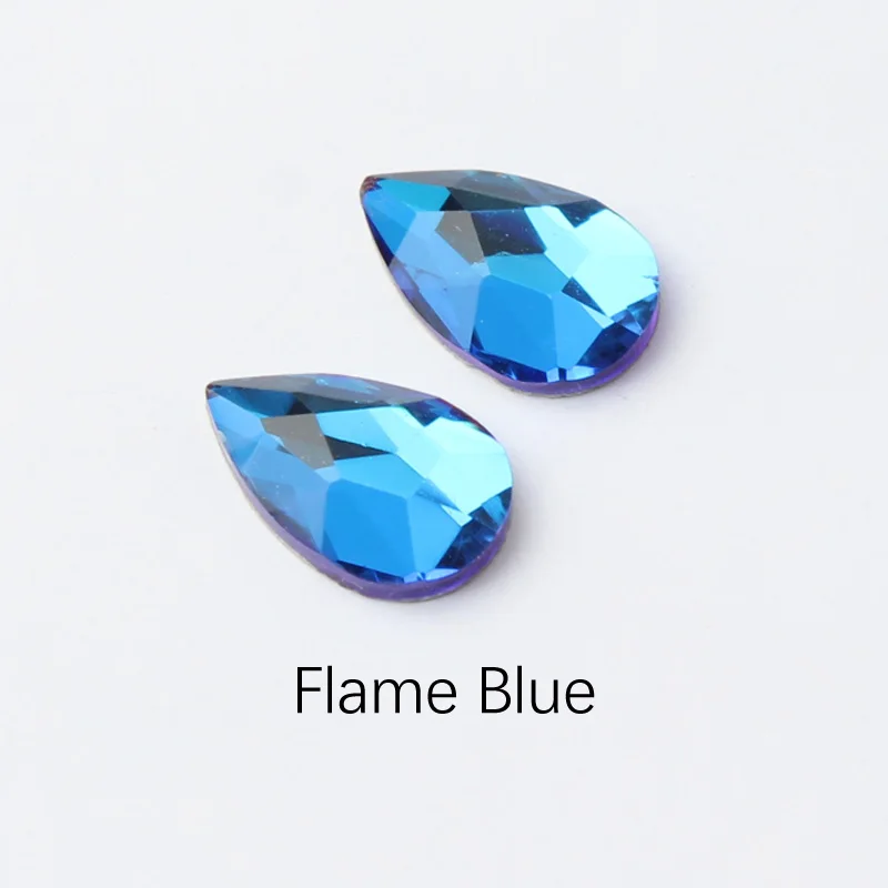 Flame Blue Модный стиль 3D ногтей Стразы 5X8 мм Капля Flatback Стекло кристаллы Применение для ногтей DIY украшения Стразы - Цвет: Flame Blue