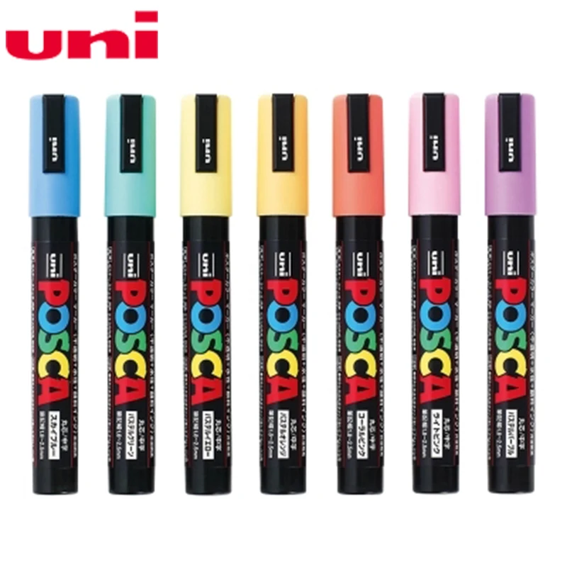 8 шт./лот Uni Posca PC-5M Краска Маркер-тонкий Tip-1.8mm-2.5mm