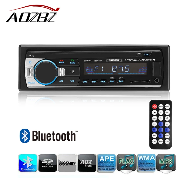 60WX4 автомобильное радио 12 в Bluetooth V2.0 аудио стерео в-тире 1 Din FM Aux вход приемник SD USB