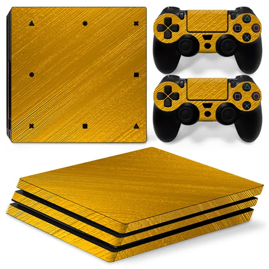 Золотой Однотонная одежда Play Station 4 Pro игры кулон со стрелками контроллер кожа Стикеры для Playstation 4 PRO игры PS4-131 - Цвет: Золотой