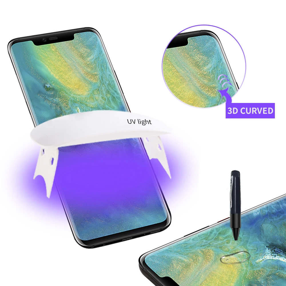 3D изогнутый полный Клей закаленное стекло протектор экрана для huawei mate 20 pro