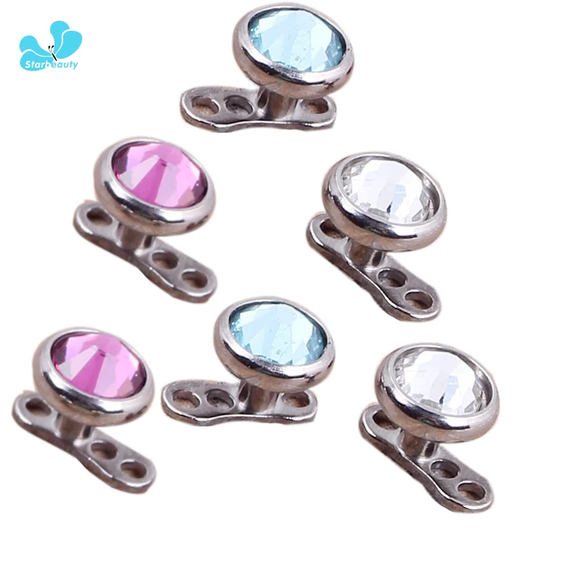 

10pcs 1.6*3mm Mix Color Micro Skin Diver Dermal Anchor Highly Polished Hide In Surface Attchments Mamilo Pircing Body Jewelry