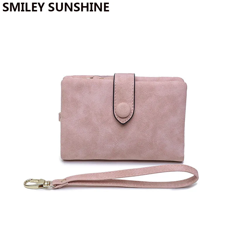 

SMILEY SUNSHINE Women Wallet Short Vintage Leather Zipper Ladies Money Purse Female Retro Short Wallet zip stitch portfel Vallet