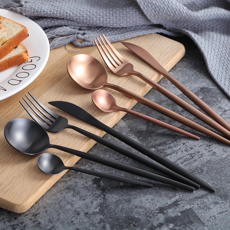 Набор столовых приборов из нержавеющей стали 4 шт./компл. 304|golden dinnerware|golden cutlery