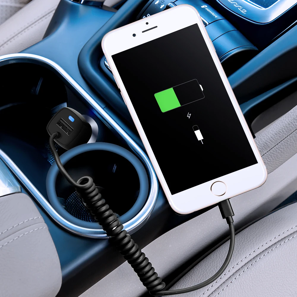 Robotsky автомобильное usb-устройство для зарядки телефона автомобильное зарядное устройство Micro usb type C кабель Быстрая зарядка с светодиодный для samsung S9 S8 Plus Xiaomi huawei