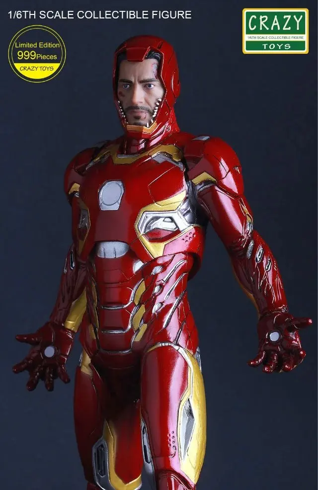 Безумные игрушки Marvel Мстители Железный человек 3 Марка XLV MK45 999 лимит 1:6 ПВХ