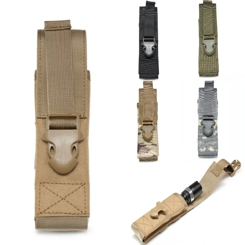 

1000D Nylon Airsoft Tactical Molle Flashlight Pouch Torch Holder EDC Tool Bag Military Camping Hiking Hunting Light Holster