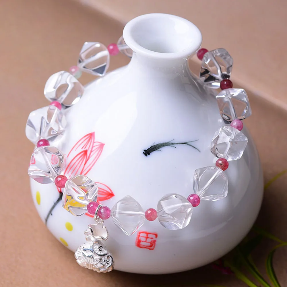 

15 Styles Handmade Authentic White Quartz Beads Bracelets Natural Crystal Unisex