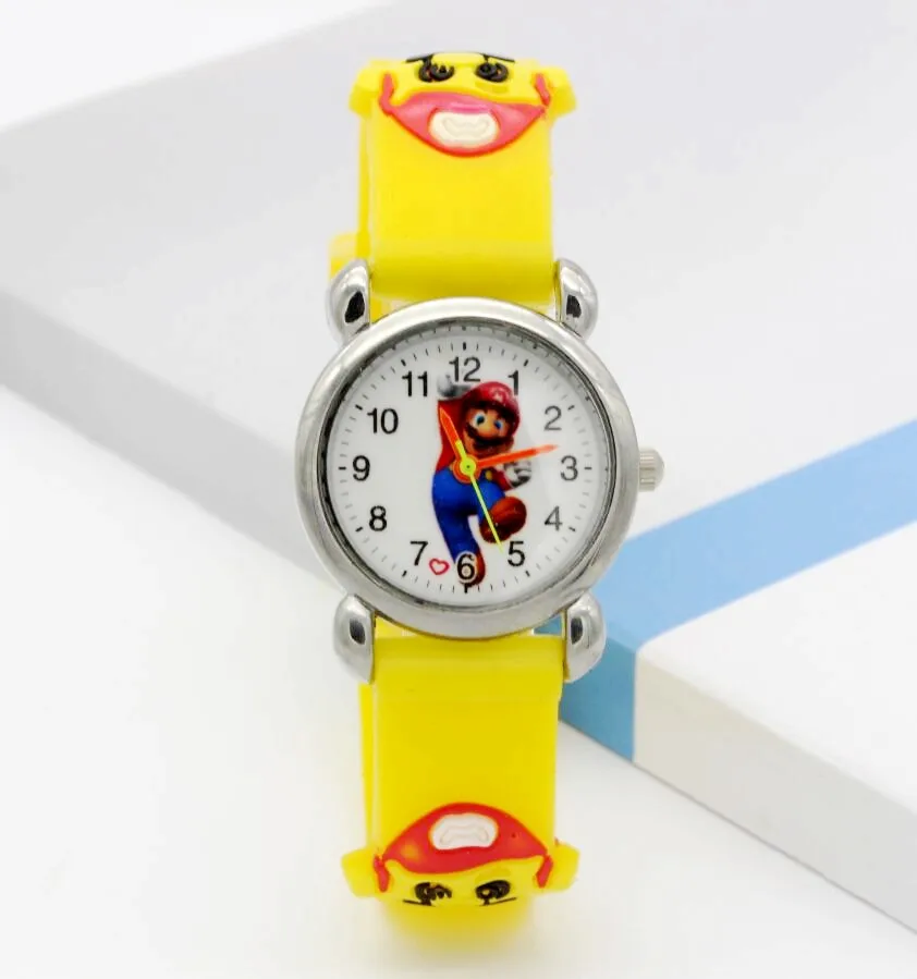 Relogio feminino новые relojes мультфильм детей Супер Марио мультфильм часы 3D кварцевые детские часы - Цвет: yellow
