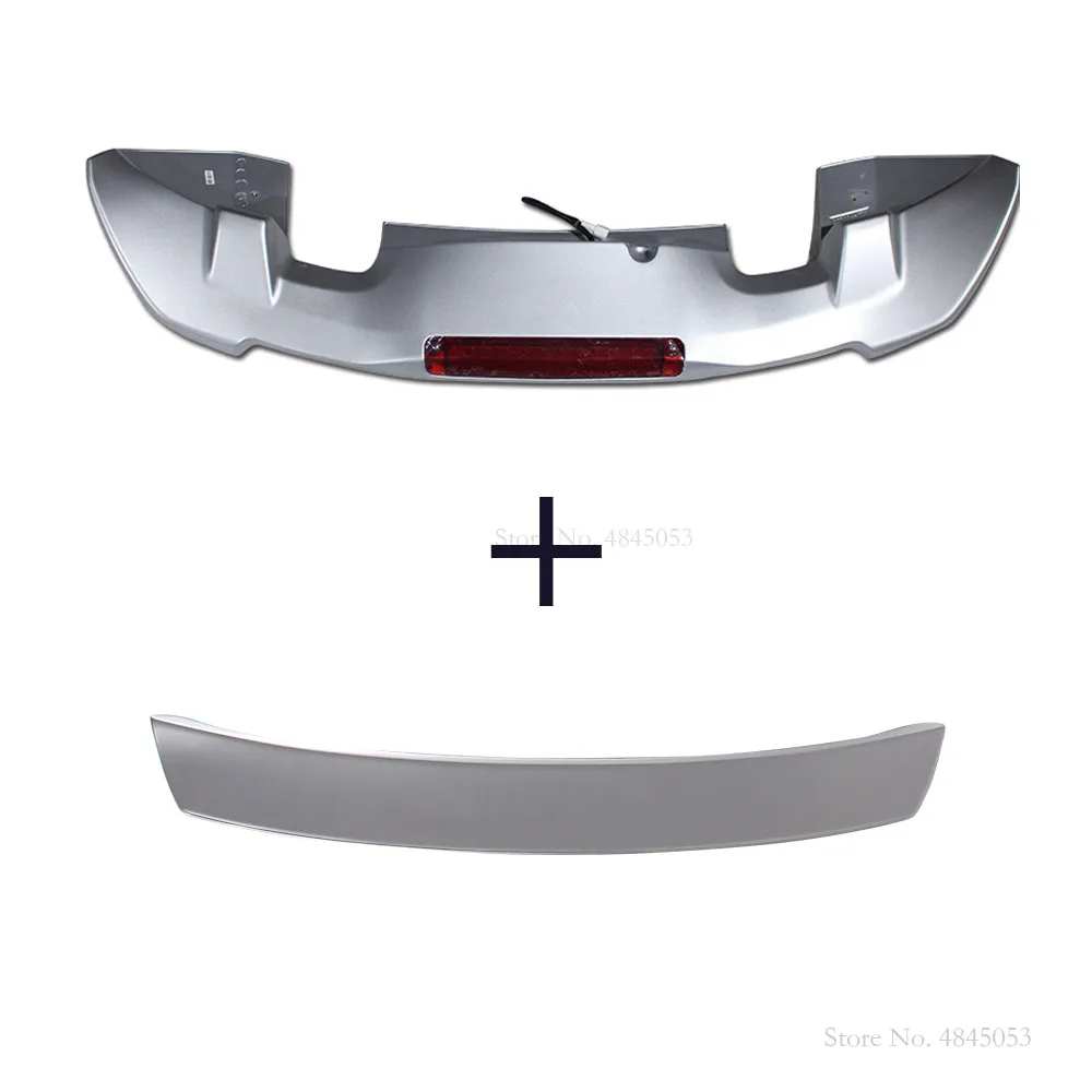 with light-silver Для Honda Fit/Jazz GK5 со светлым белым спойлером- ABS пластиковый Неокрашенный цвет задний черный спойлер крыло багажника Крышка - Цвет: with light-silver