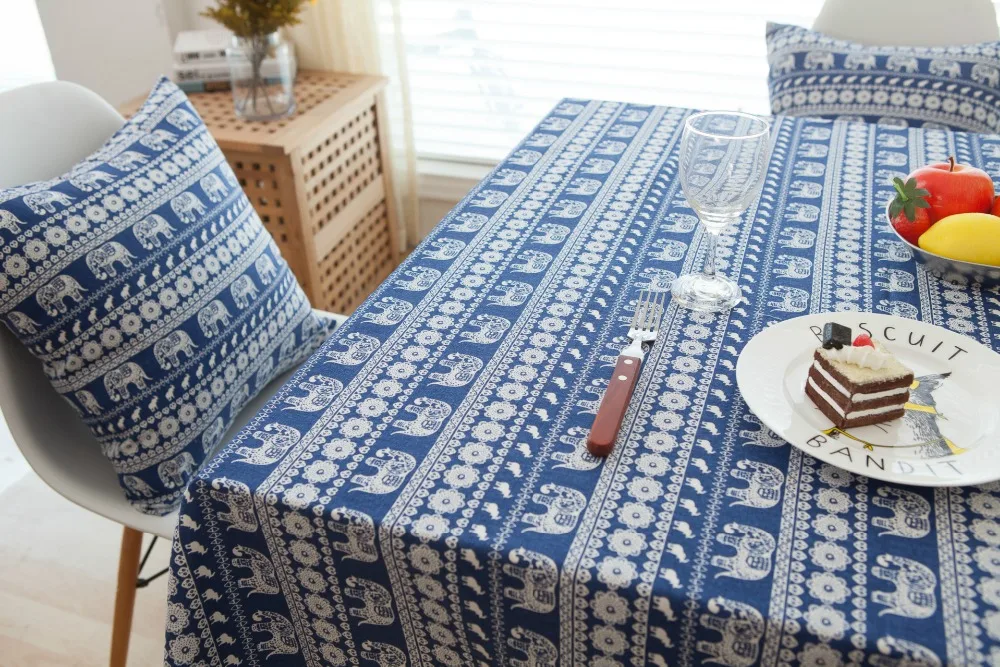 Хлопчатобумажная ткань с синим слоном 50x150 см сделай сам для шитья Лоскутная