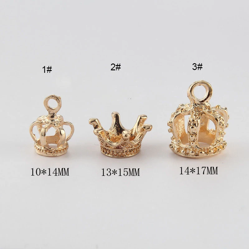 10 шт./лот подвески серии Crown из золотого сплава плавающая головка соединитель