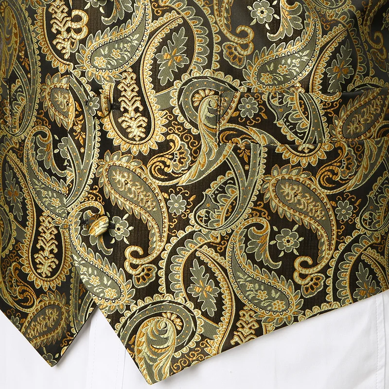 Жилет с пейсли рисунком жилет галстук карман квадратный платок новинка 2019