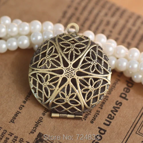 27 мм винтажная Античная бронзовая Щетка круглая филигрань эфирное масло