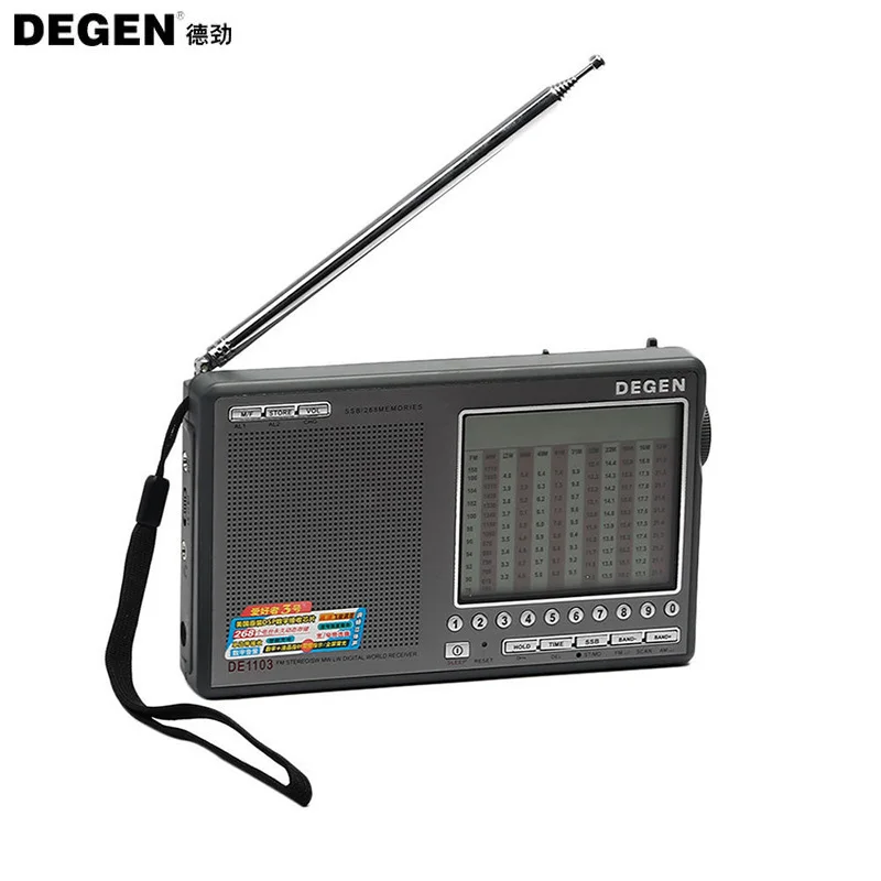 Degen DE1103 компактное минирадио FM SW MW LW SSB цифровой коротковолновой приемник внешняя антенна портативный Радиоприемник Y4162H Прямая
