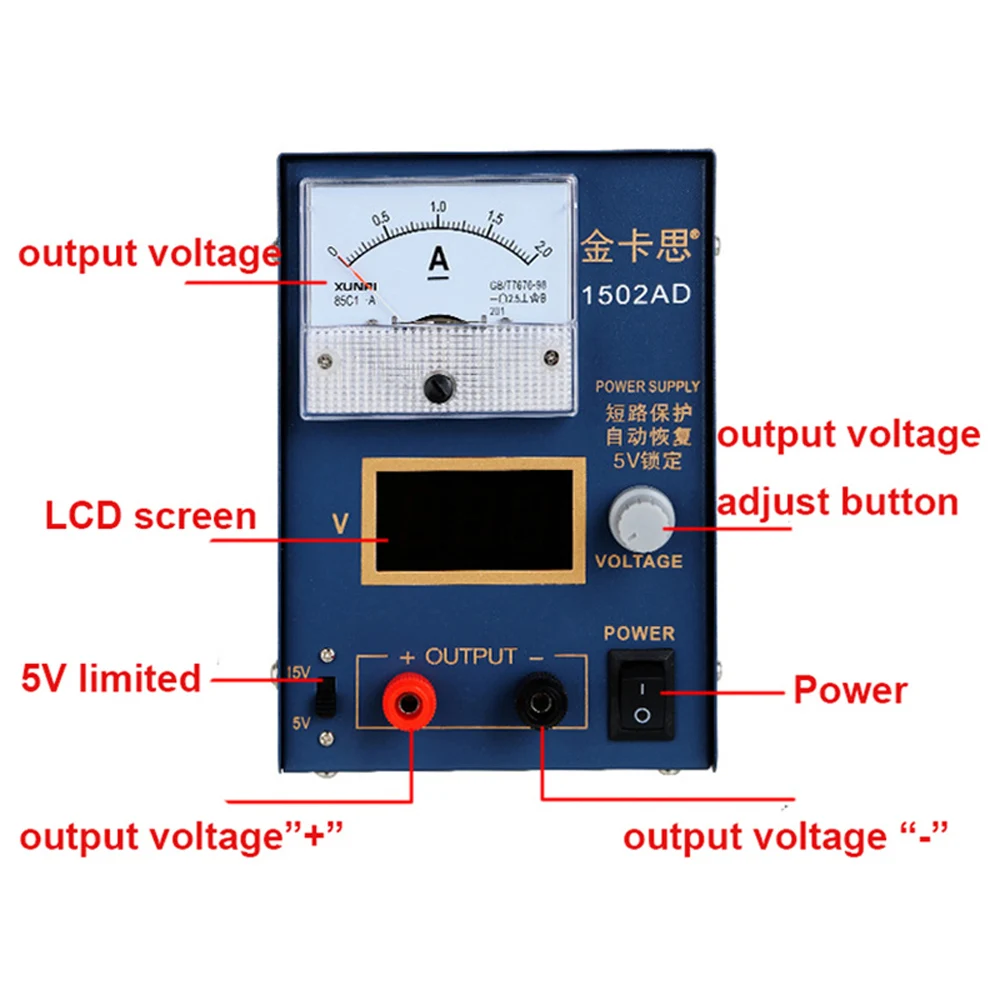 15 в 2 А телефон Компактный регулируемый тестер для станции источника питания