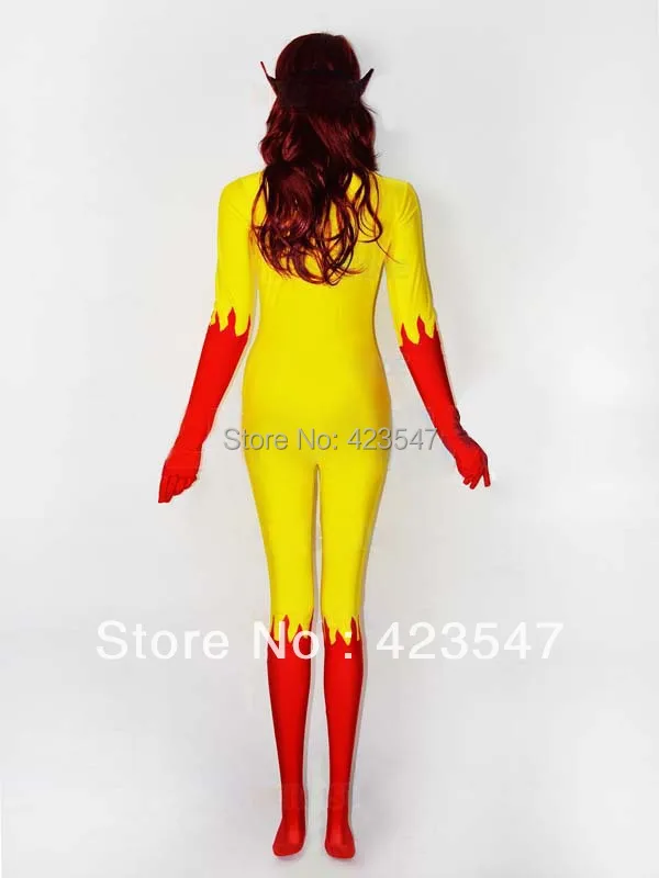 Костюм на Хэллоуин Cospaly Marvel Comics Firestar колготки Zentai Movies Play Clothes-Zentai Suit | Тематическая