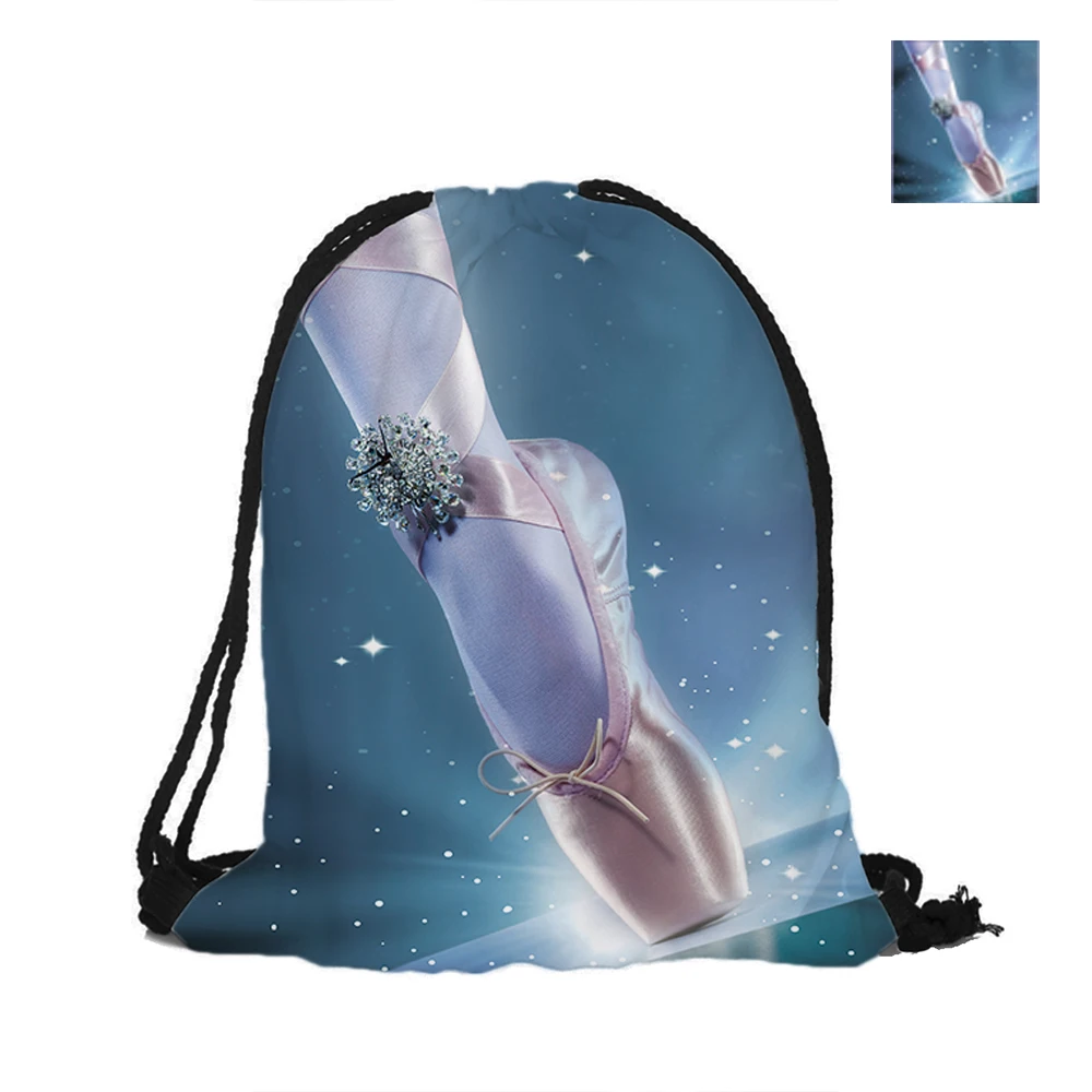Рюкзак на шнурке Starlight с принтом балерины сумки из полиэстера для женских