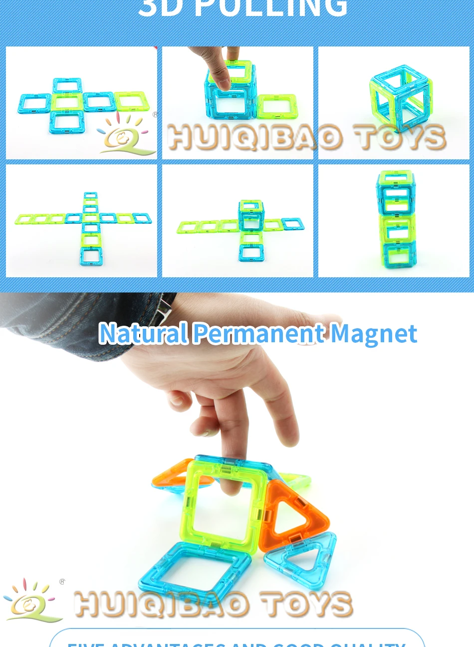 40 шт. магнитные блоки Строительный набор для детей DIY 3D Пластиковые Магнитные плитки кирпичи развивающие строительные игрушки для детей