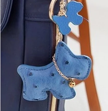 8 Blue 100 шт./лот многоцветный Симпатичные кожаные поводки для собак брелок для ключей брелки для ключей "Животные" Автомобильный брелок для ключей кулон кожаный Ленточки кольцо для ключей колокольчик-брелок - Цвет: 8 Blue