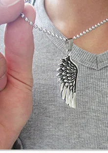 Мужской чокер из нержавеющей стали винтажное готическое перо Ангел Подвески