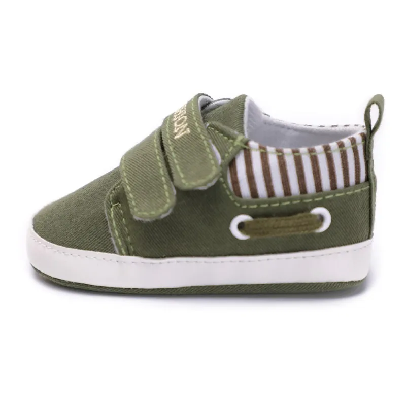 

Newborn Baby Boys Cotton Ankle Canvas Shallow Fashion Crib Shoes Casual Sneaker Toddler First Walkers