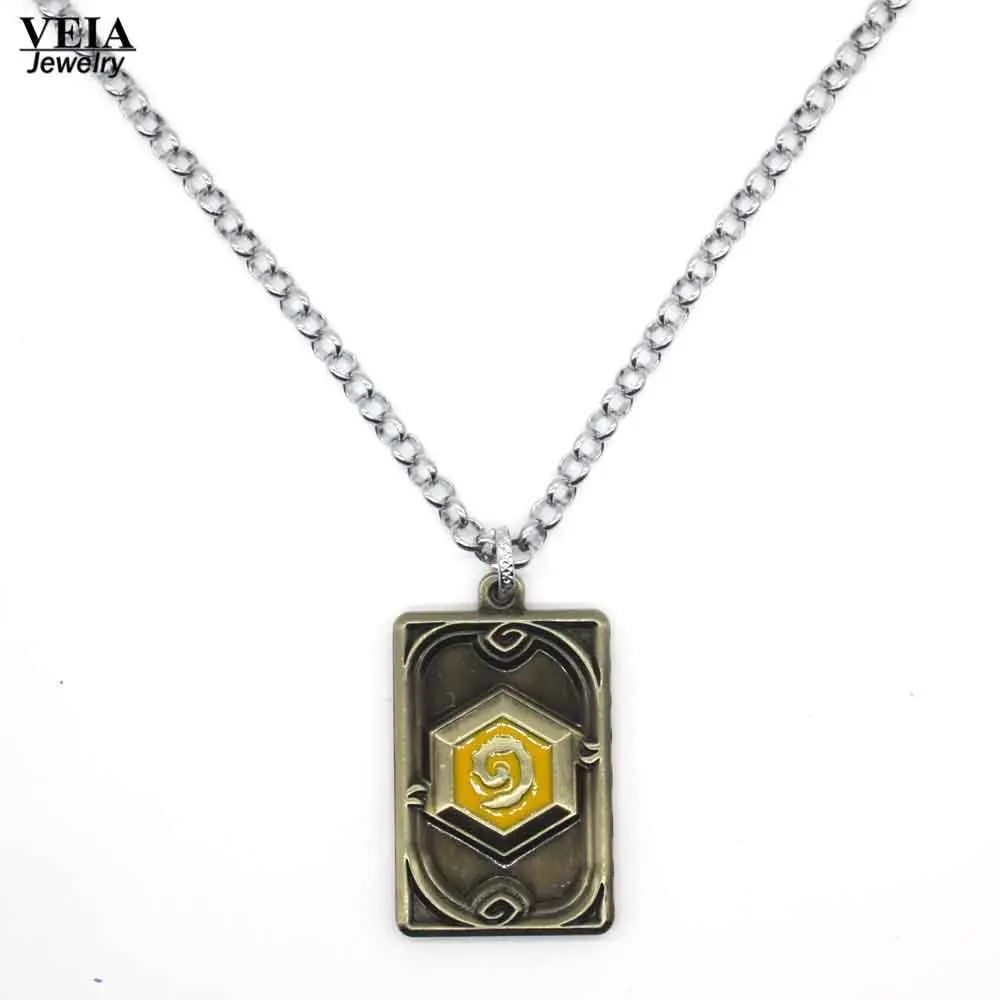 Veia Jewelry Hearthstone логотип Цепочки и ожерелья Heroes of Warcraft монета бронза Подвески Best