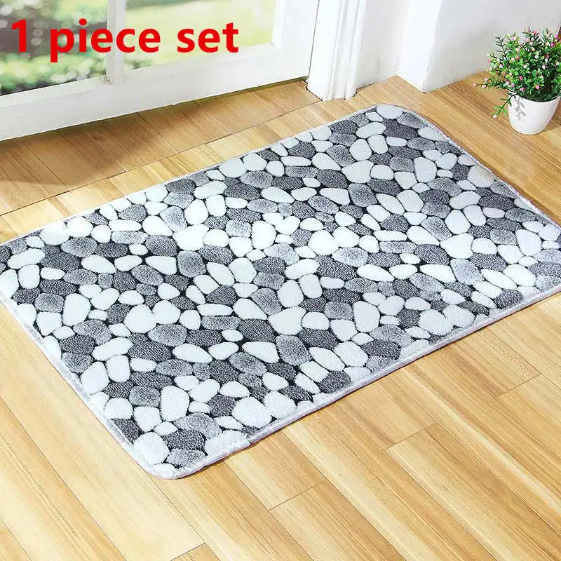 2-50x80CM Коврики для ванной комнаты, Противоскользящий коврик для ванной комнаты, коралловый флис, напольный коврик для ванной, моющийся коврик для ванной комнаты, впитывающий ковер - Цвет: 2-50x80CM