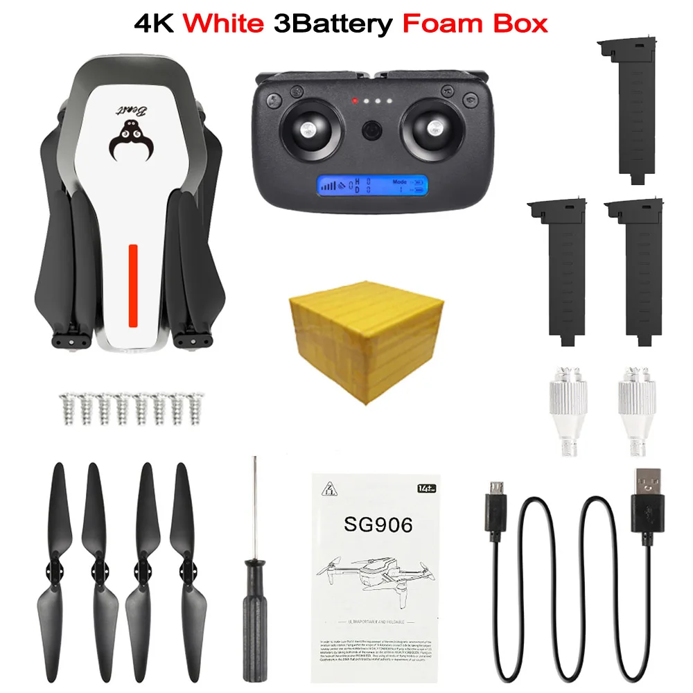 4K 3BAT FB W SG906 gps 5G wifi FPV RC Дрон 4K бесщеточный селфи Дрон с камерой HD RC Квадрокоптер складной Дрон VS Visuo XS816 F11 Дрон - Цвет: 4K 3BAT FB W