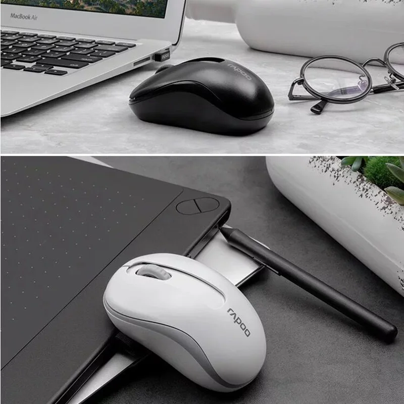 

Original Rapoo 2.4G Mini Optical Wireless Mouse Reliable 1000DPI Mice with Nano USB Receiver for Computer Laptop Desktop Office