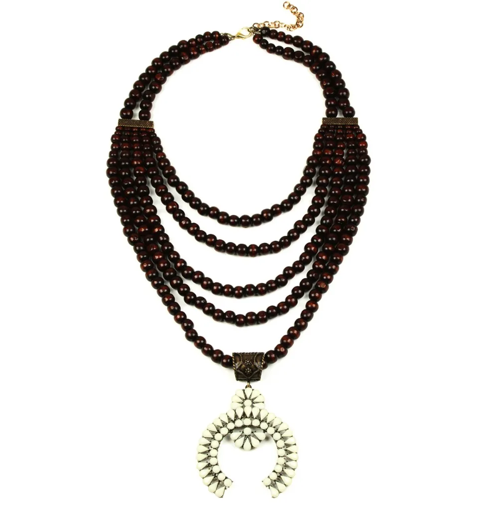 Заводская собственная продажа самое популярное 5 нитей дерево Сквош ожерелье