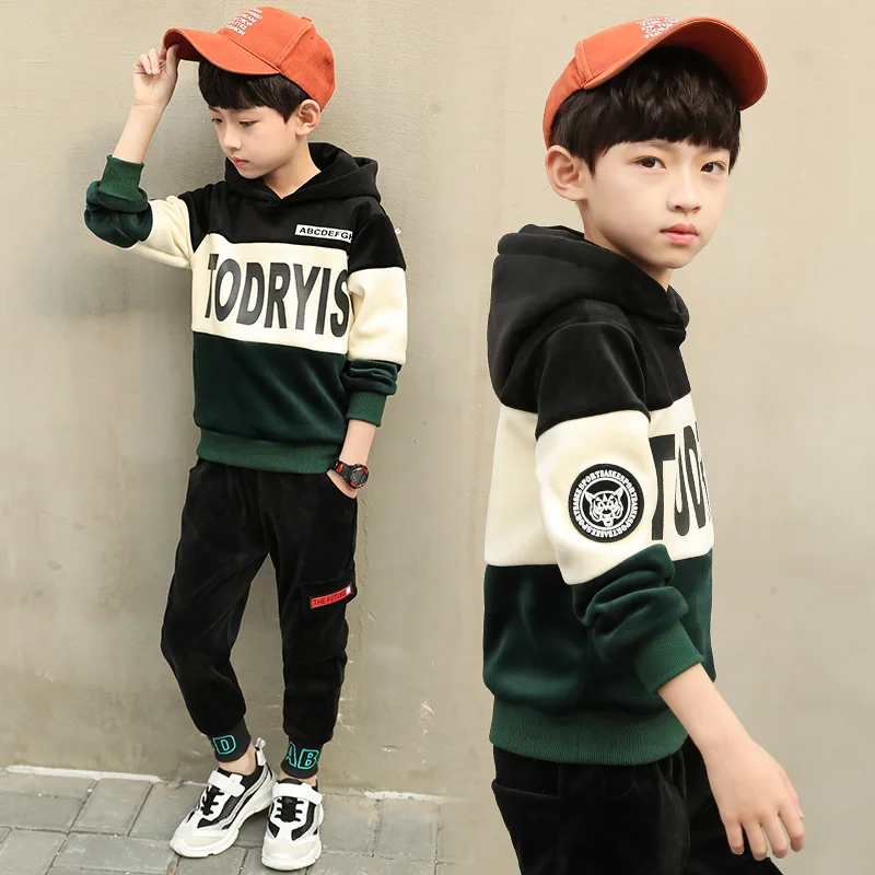 Children Tracksuit Sport Set Hooded Coat Pants Kids Boys Baby Autumn Clothes Suit Costume Sports for A Boy Girls | Детская одежда и
