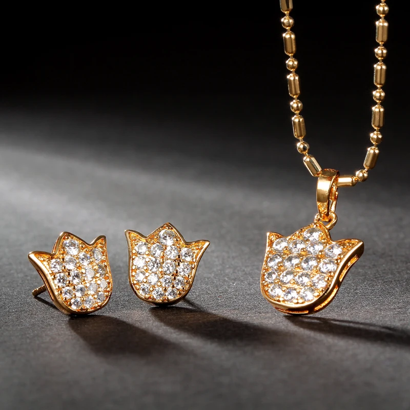 Женский ювелирный комплект из колье и серёг с фианитом|jewelry resin|jewelry making earringearring