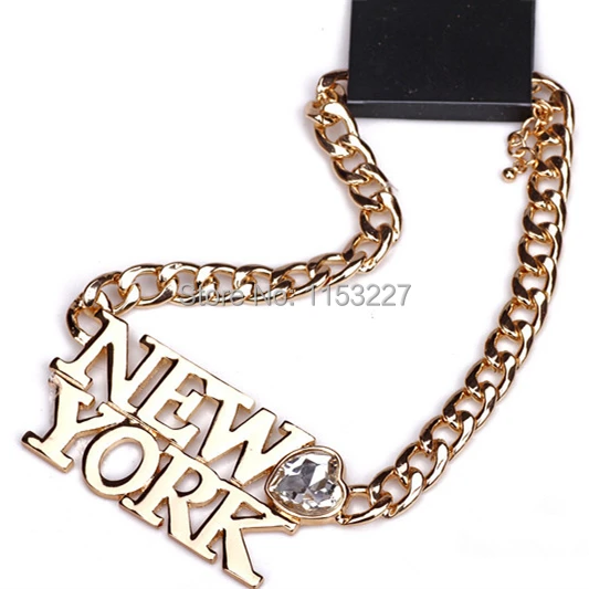Ожерелье в стиле панк с надписью Нью Йорка|necklace anime|letter m necklaceletter cat |