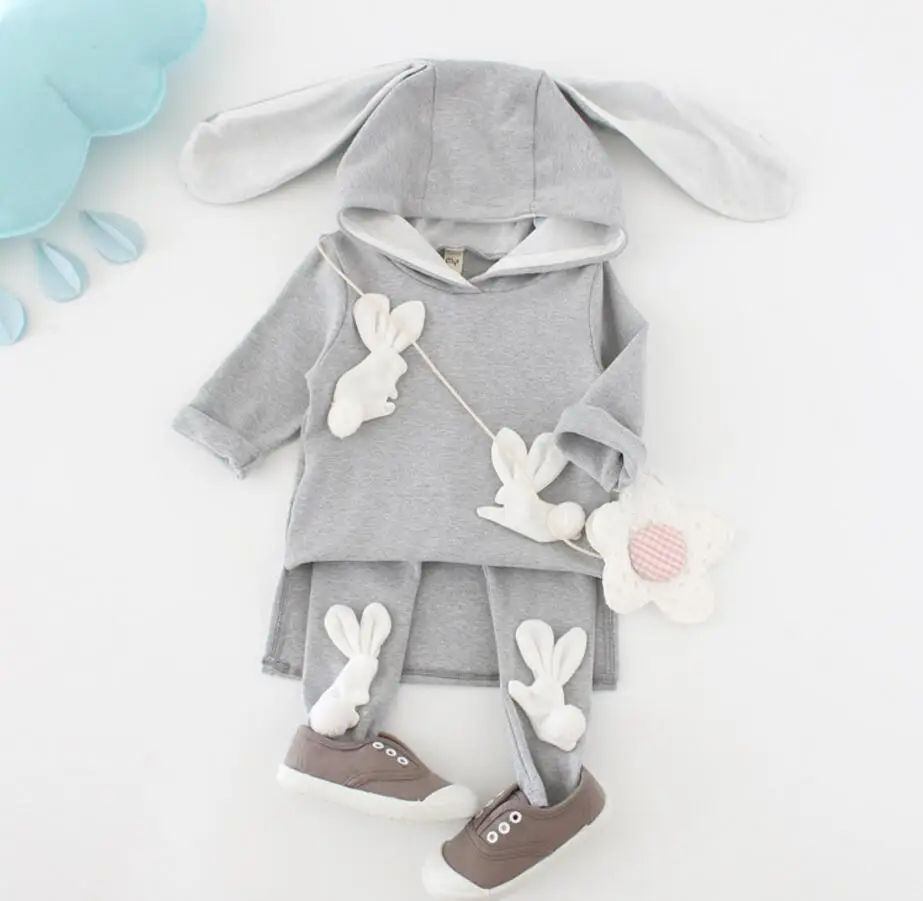 Одежда для новорожденных девочек весенний комплект одежды малышей Ribbit детская