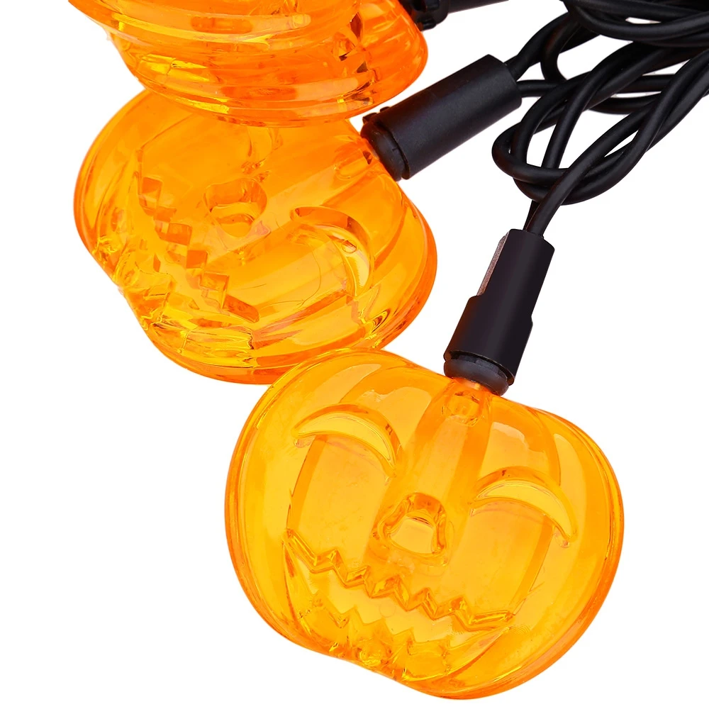 10 LEDs Halloween Pumpkin String Lamp Hallowmas Festival Party Holiday Decorative Lantern Light 2M /AC 110V /US plug | Дом и сад