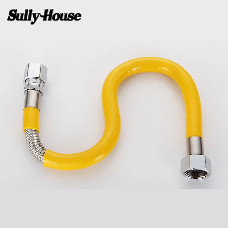 Sully House кухня Tubogas G1/" желтая защита 304 нержавеющая сталь гофрированный газовый шланг изоляция, 3 порта, 50 до 500 см